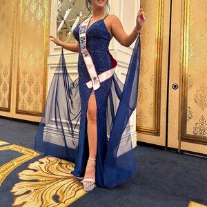 AB Stone Royal Blue Dress